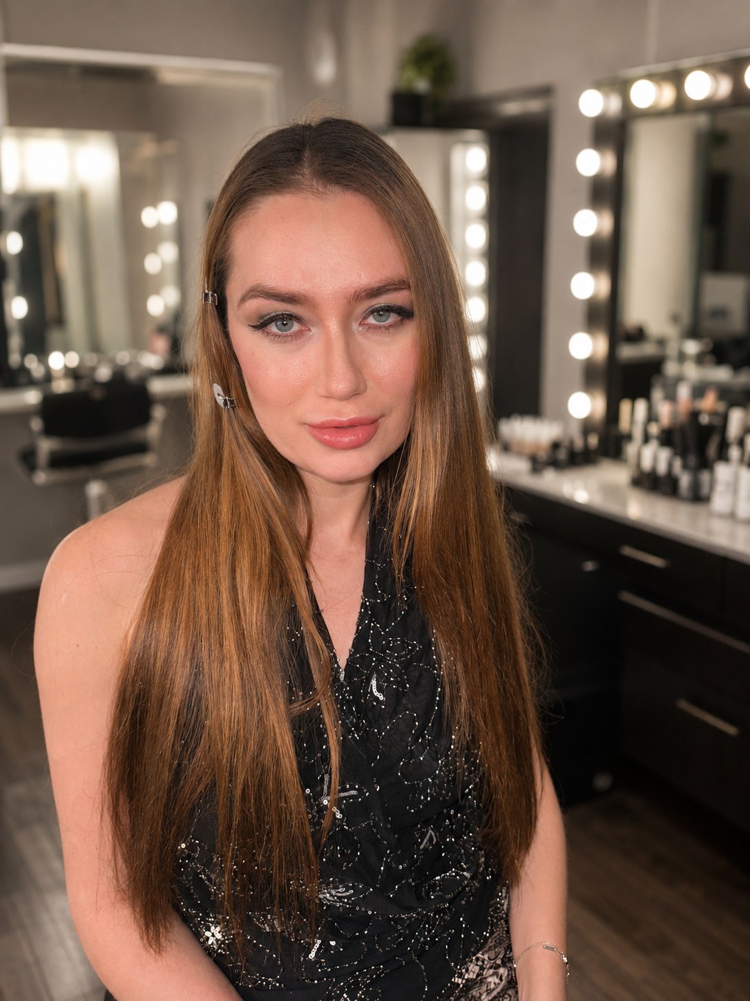 Evening event glam, sequin look